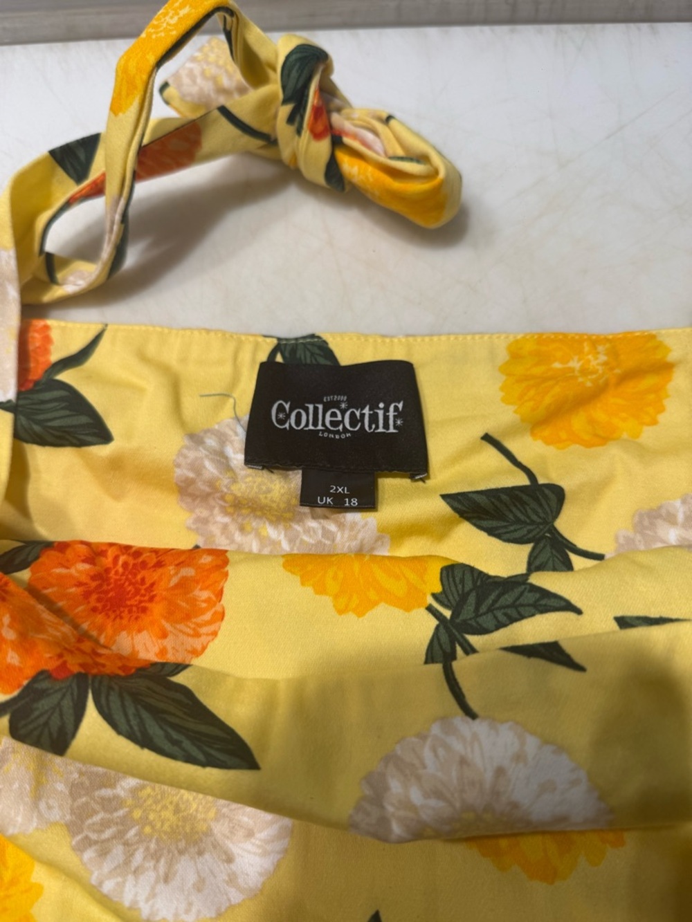 Collectif Yellow Floral Crop Top